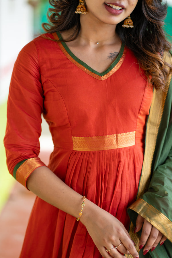 Shanmathi Orange & Green