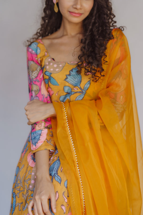 Iniya Mustard Floral Co-Ord Set (Set of 3)