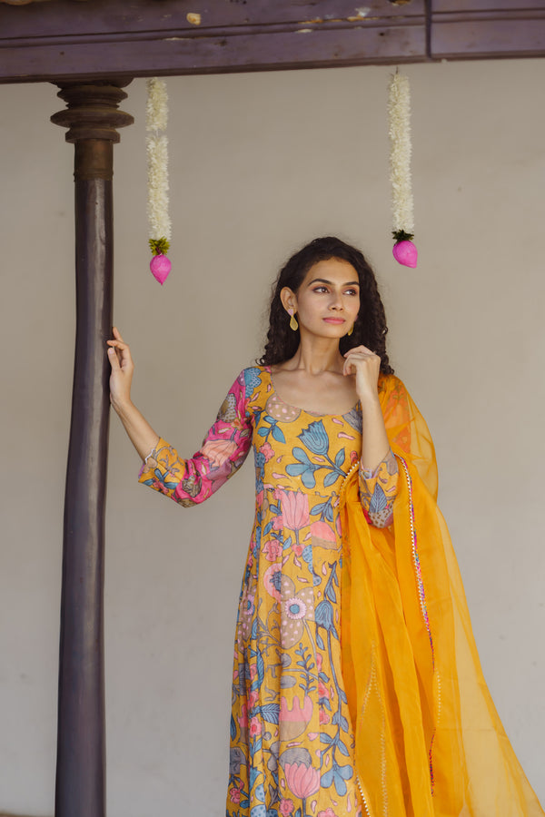 Iniya Mustard Floral Co-Ord Set (Set of 3)