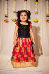Vamsi Black Top with Multicolor Skirt Mini