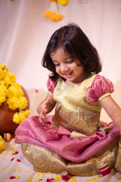 Nidhi Pink with Green Mini