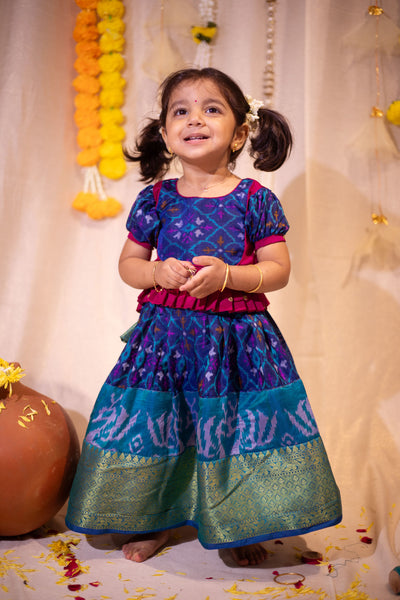 Bhumika Blue with Magenta Mini