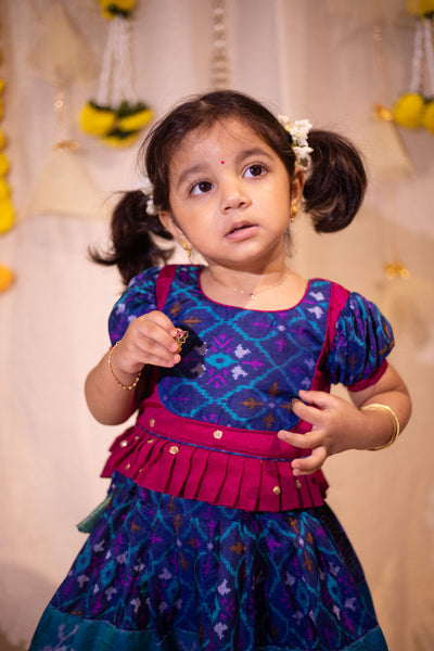 Bhumika Blue with Magenta Mini