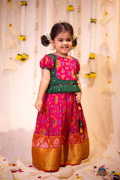 Bhumika Pink with Green Mini