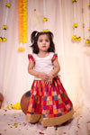 Vamsi White Top with Multicolor Skirt Mini