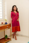 Bency Magenta & Orange Brocade Kurti Set