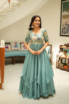 Chandrika Celeste Blue Layered Anarkali