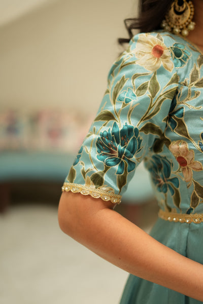 Chandrika Celeste Blue Layered Anarkali