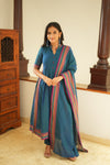 Yashika Teal Handloom Cotton Kurta Set