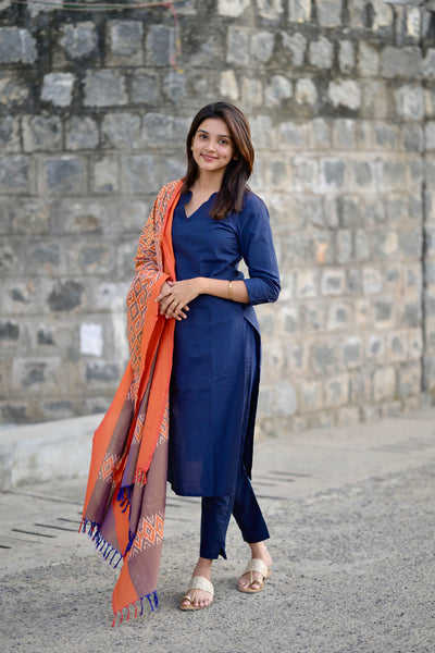 Tanuja Navy Blue Kurta Set