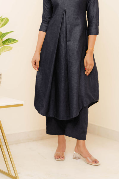Charu Black Kurti Set