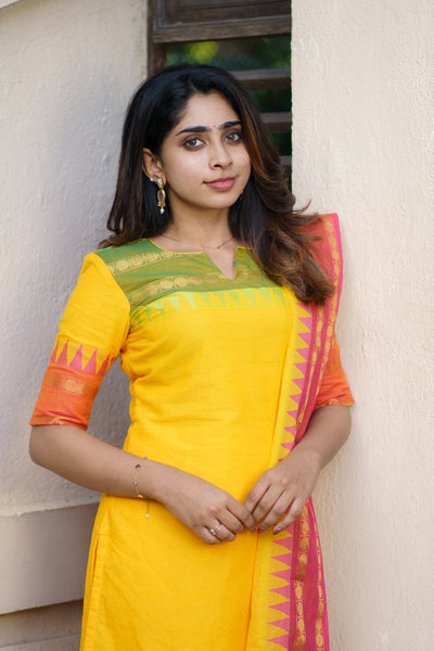 Kayal Yellow Kurti set (Set of 2)