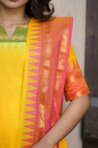 Kayal Yellow Kurti set (Set of 2)