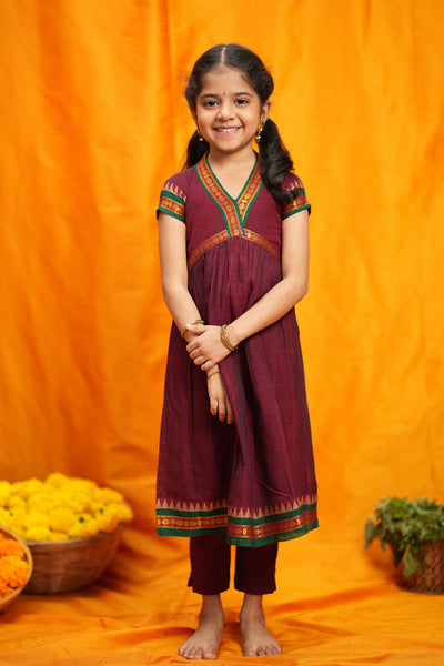 Avanti Maroon Kids Anarkali Mini