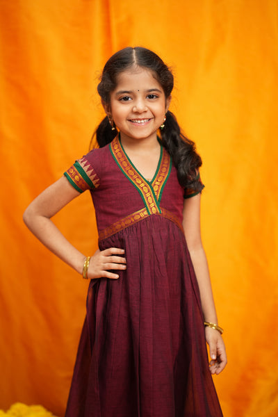 Avanti Maroon Kids Anarkali Mini