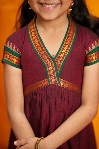 Avanti Maroon Kids Anarkali Mini