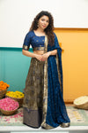 Ishwarya Navy Crop top & Skirt