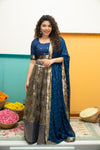 Ishwarya Navy Crop top & Skirt