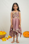 Chandrika Pink Layered Floral Party Dress Mini