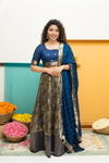 Ishwarya Navy Crop top & Skirt