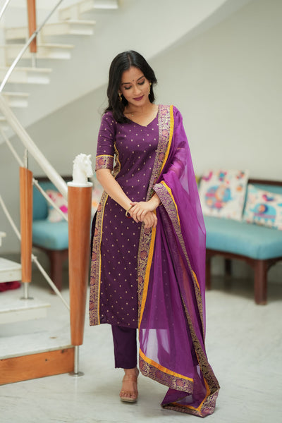 Svarna Wine Kurti Set