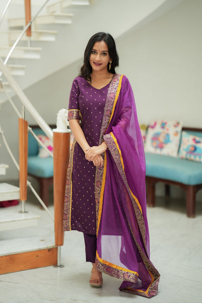 Svarna Wine Kurti Set