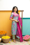 Varuni Pink & Blue Kurti Set