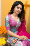 Varuni Pink & Blue Kurti Set