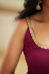 Vihana Magenta Flared Kurta Set