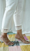 White Solid Bottom with Lace detailing