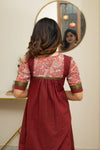 Varshini Peach & Maroon Kurti Set