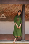 Raksha Olive Green Mangalgiri Co-Ord Set (Set of 2)