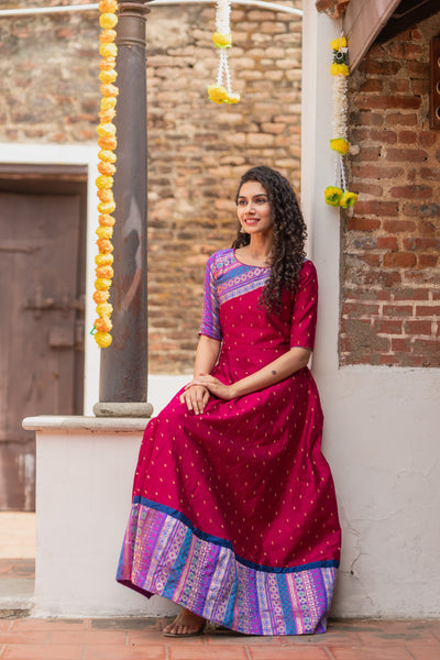Srushti Magenta Maxi Dress