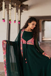 Ishani Green with Peach flair Dress (Set of 2)