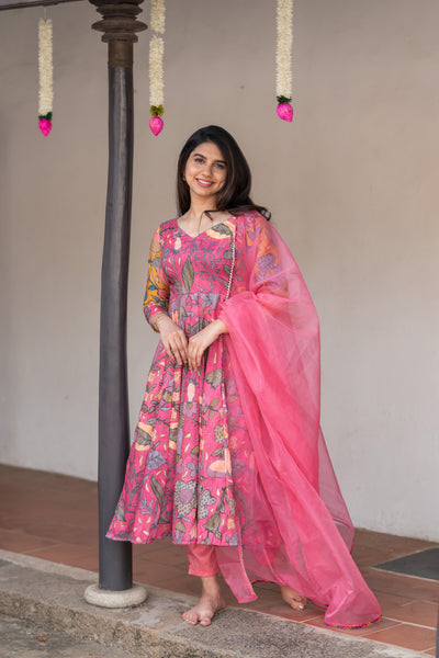 Iniya Pink Floral Co-Ord Set (Set of 3)