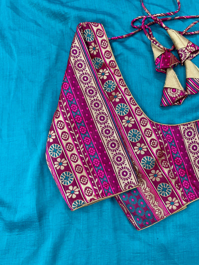 Pratiksha Magenta Brocade Blue